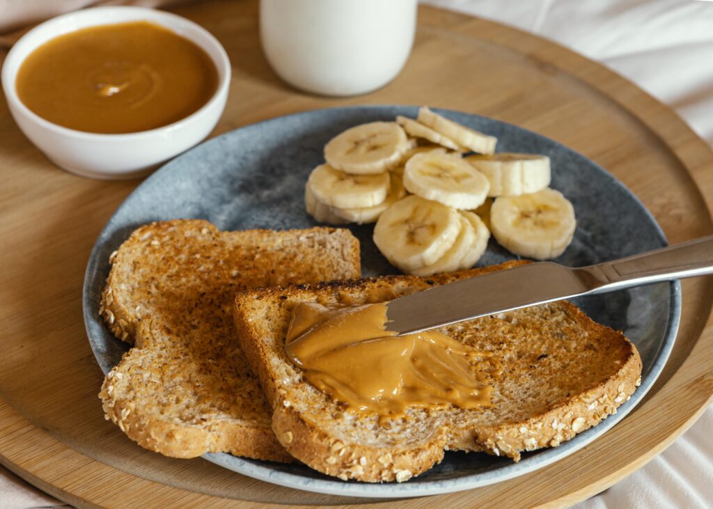 peanut butter and banana toast